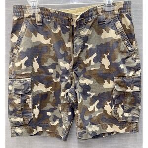 OutdoorLife Shorts Men's Medium‎ Camo Cargo Gorpcore Ripstop 100% Cotton Nature